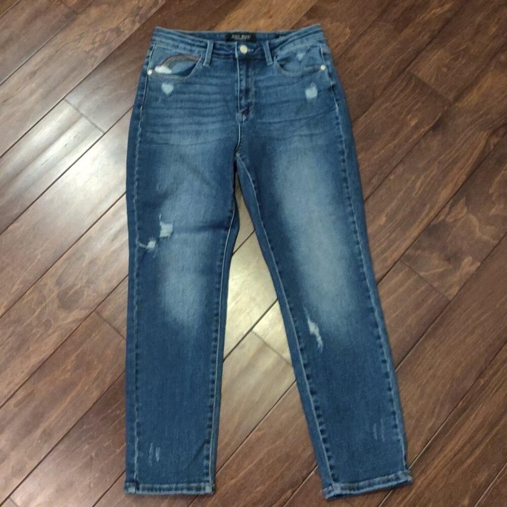 Judy Blue Straight Leg Rainbow Pocket High Rise Jeans SIZE 9/29
